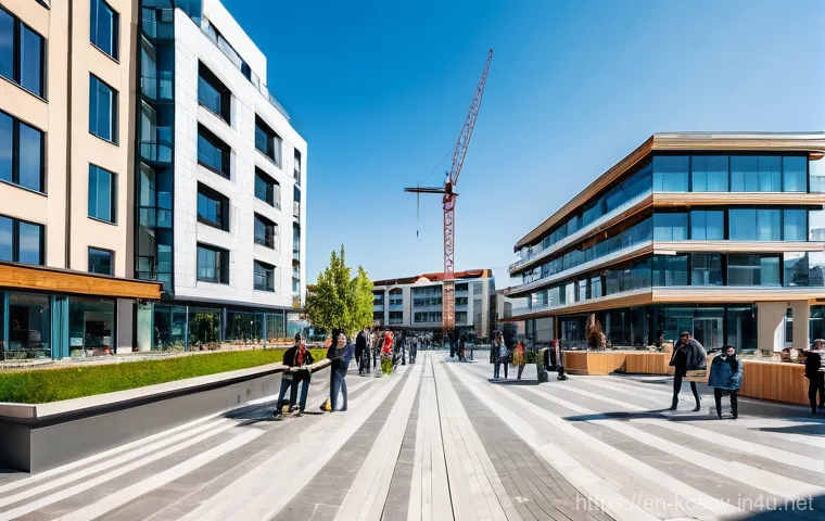 코소보 부동산 투자 - **Pristina's Vibrant Urban Core: Modern Life and Growth**
    "A wide-angle, dynamic shot capturing ...