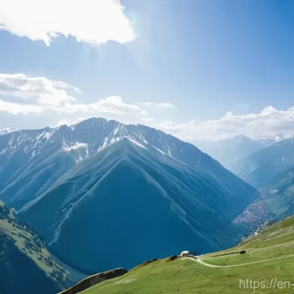 코소보에서 패러글라이딩 즐기기 - **"Aerial Grandeur over Kosovo's Rugged Peaks"**: A solo paraglider pilot, wearing a full, colorful ...