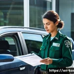 Home 19 코소보와 몬테네그로 국경 통과 - **Prompt 1: Border Crossing Document Check**
A bright, daylight scene at a bustling European bor...