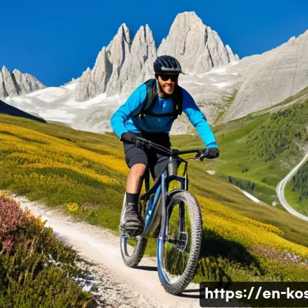 코소보에서 자전거 타기 좋은 곳 - A rugged mountain biker dressed in layered outdoor gear and a helmet rides a mountain bike on a rock...
